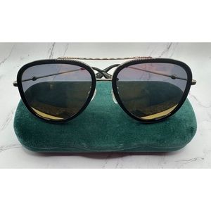 Gucci Aviator Metal Sunglasses in Gold/Gold Mirror